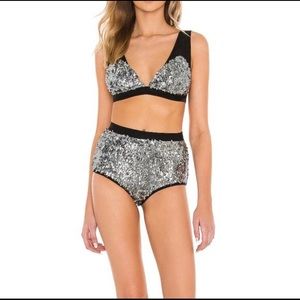[SOLD] FREE PEOPLE Let It Shine Sequin High-Waist Panty -NEW